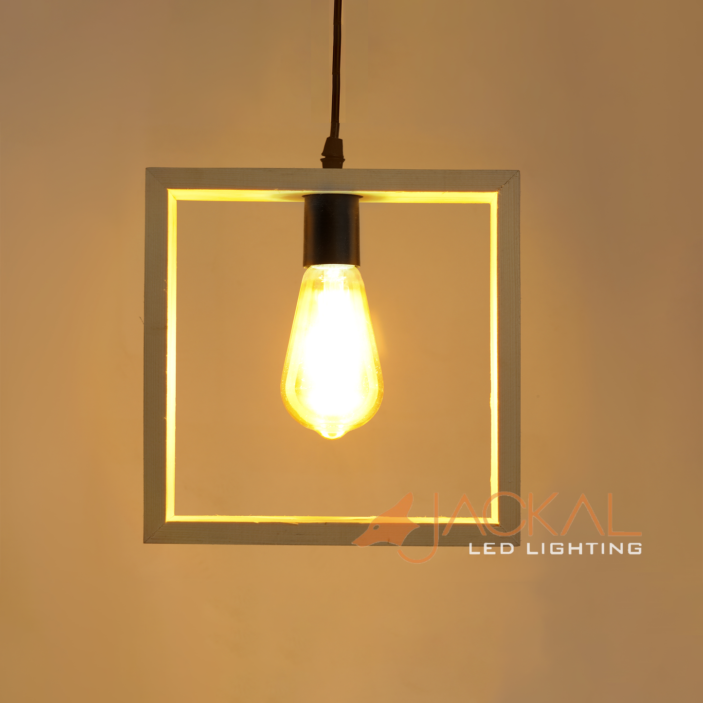 Modern Square Shape Wooden Hanging Pendant Ceiling Lamp Light