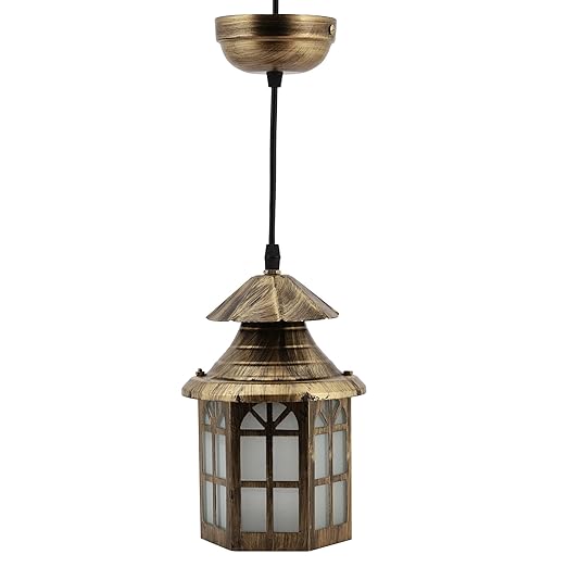 JACKAL® Hut Design Wall Hanging Lamp with LED Bulb Warm White, Mount Light| Pendant Light Hanging Ceiling Light Lamp