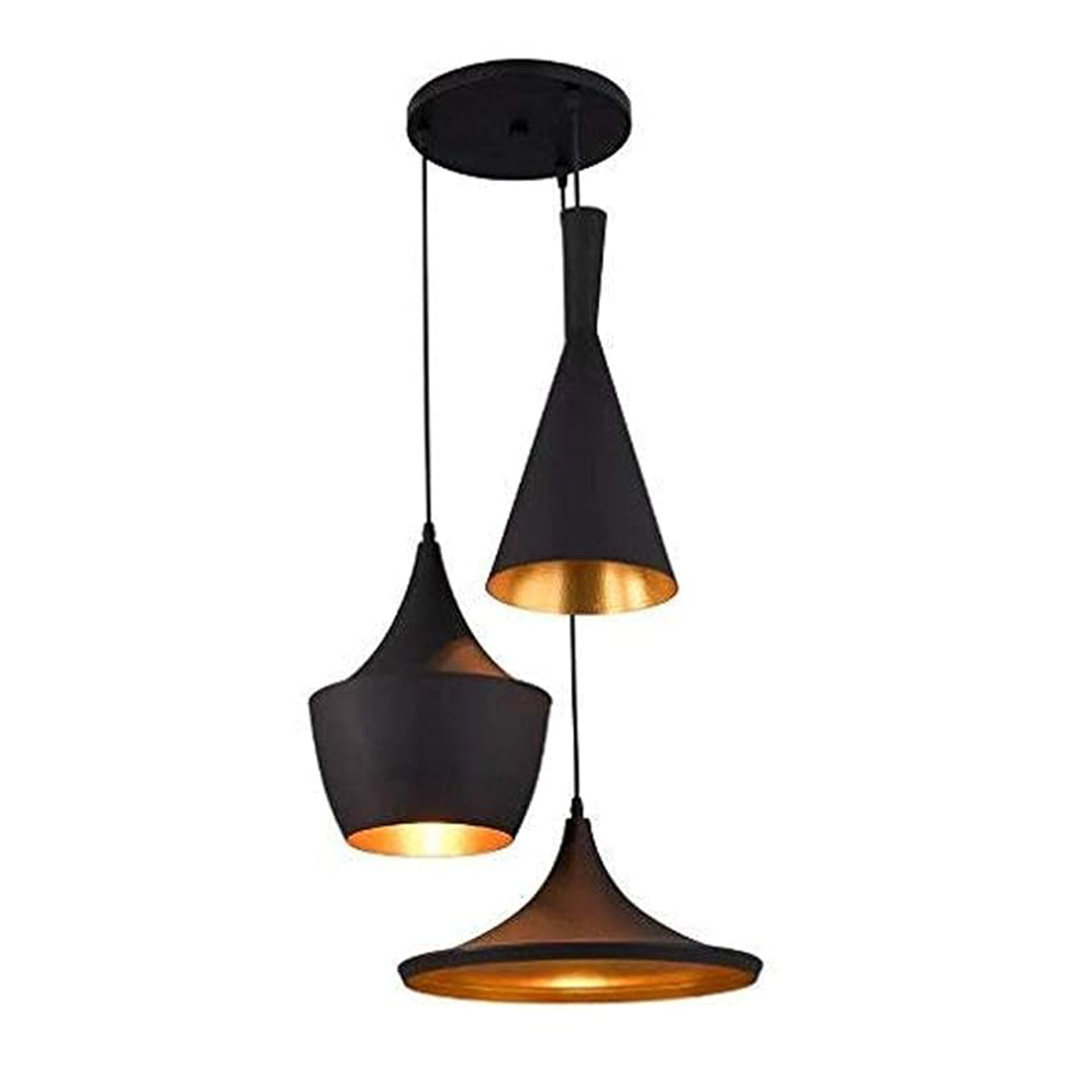 JACKAL® 3in1 Set Designer Black Alumiuim Hanging Light Ceiling Pendant Lamp Modern Pendant Lights - with Bulb