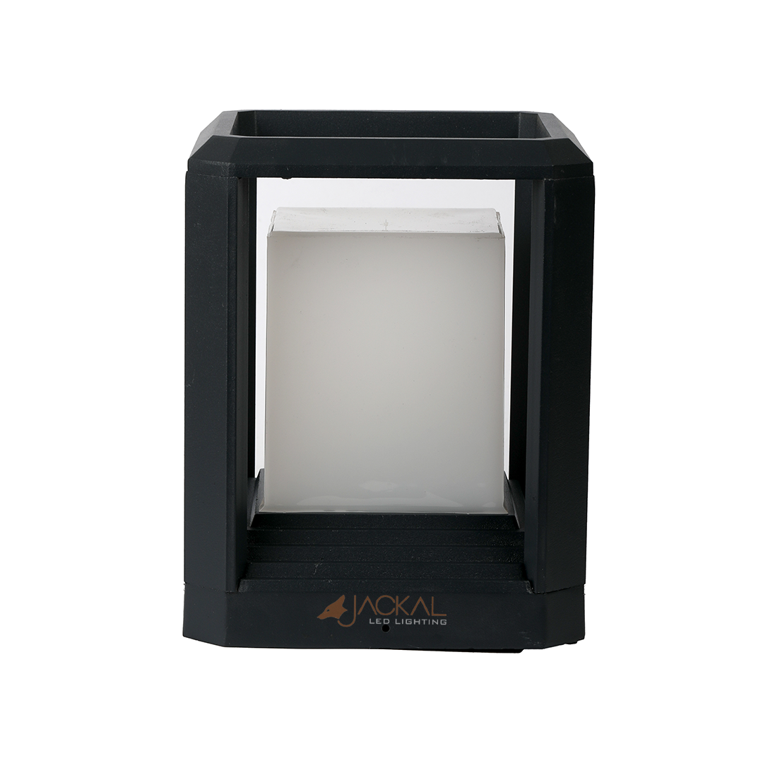JACKAL Black Led Cubical Light | Outdoor Gate Light Large