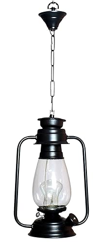 JACKAL® Lantern Hanging Black Lamp with LED Bulb, Hanging Light