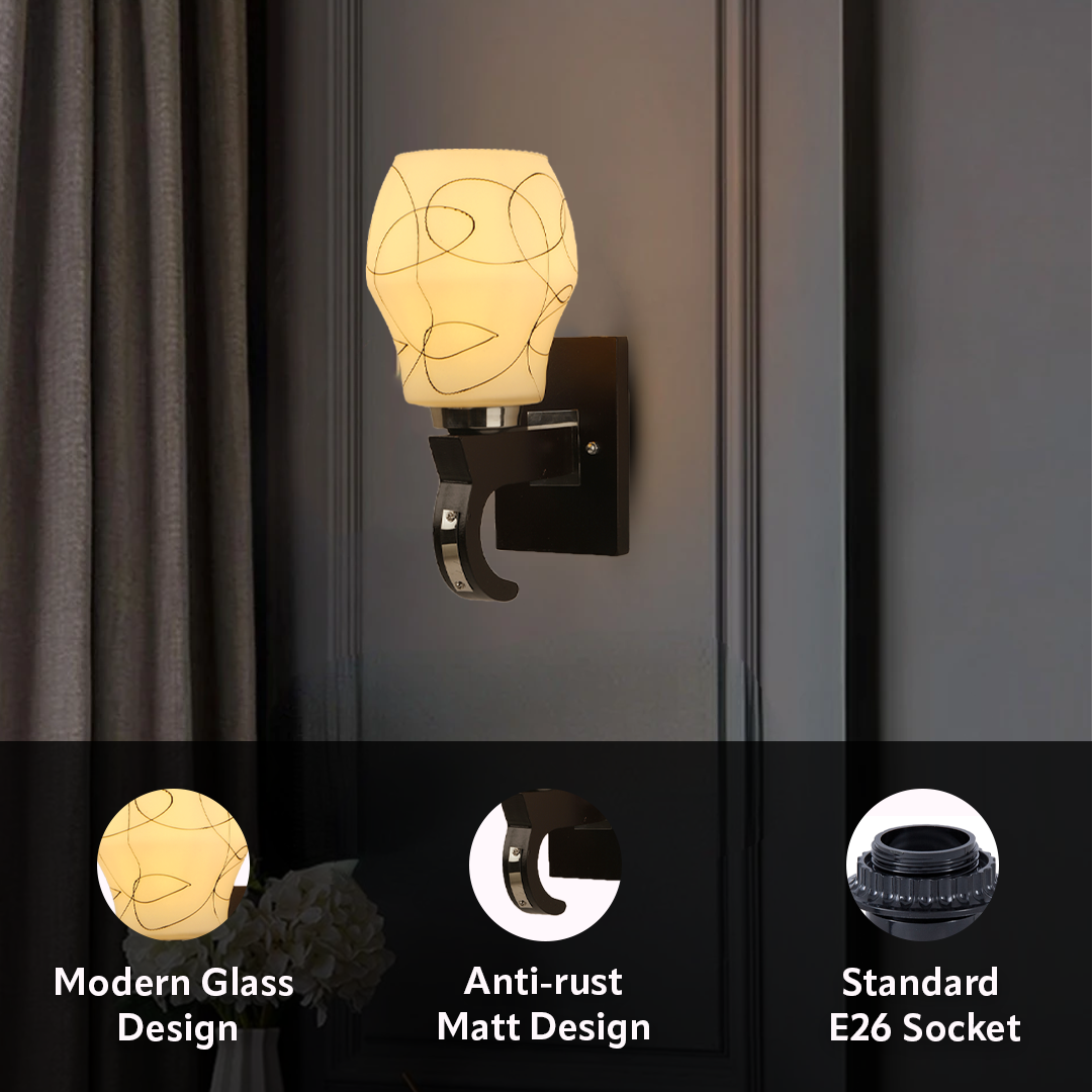Upside Wooden Wall Lamp with Bulb