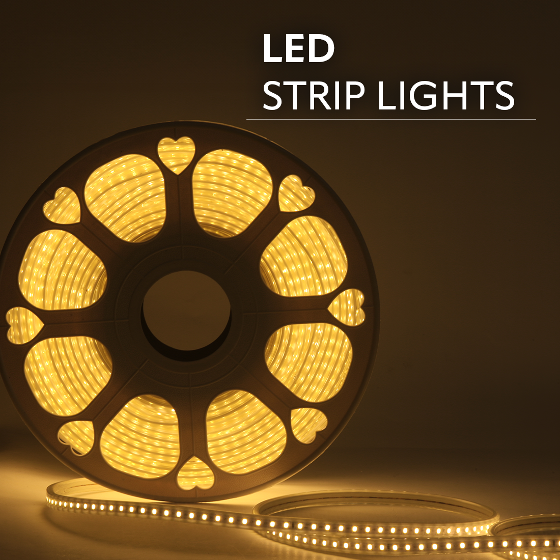 JACKAL 50 Meter LED Rope Light for Decoration with Adapter, Cove Light for Ceiling, Strip Lights for Diwali Decoration, Birthday, Christmas (Warm White)