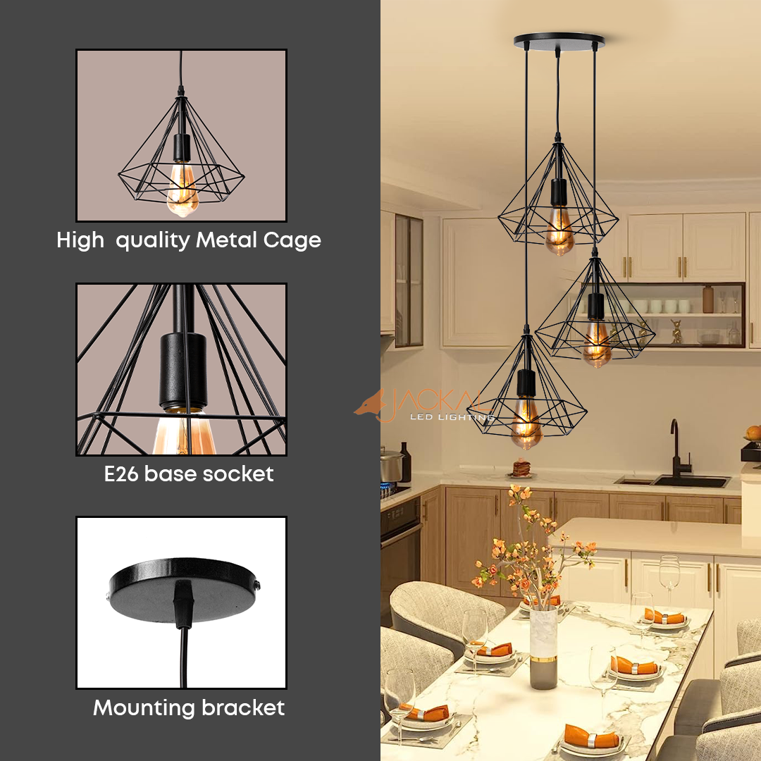 3 Set Diamond Cluster Pendant Light