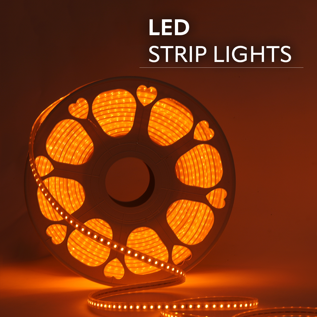 JACKAL 20 Meter LED Rope Light for Decoration with Adapter, Cove Light for Ceiling, Strip Lights for Diwali Decoration, Birthday, Christmas (Amber)