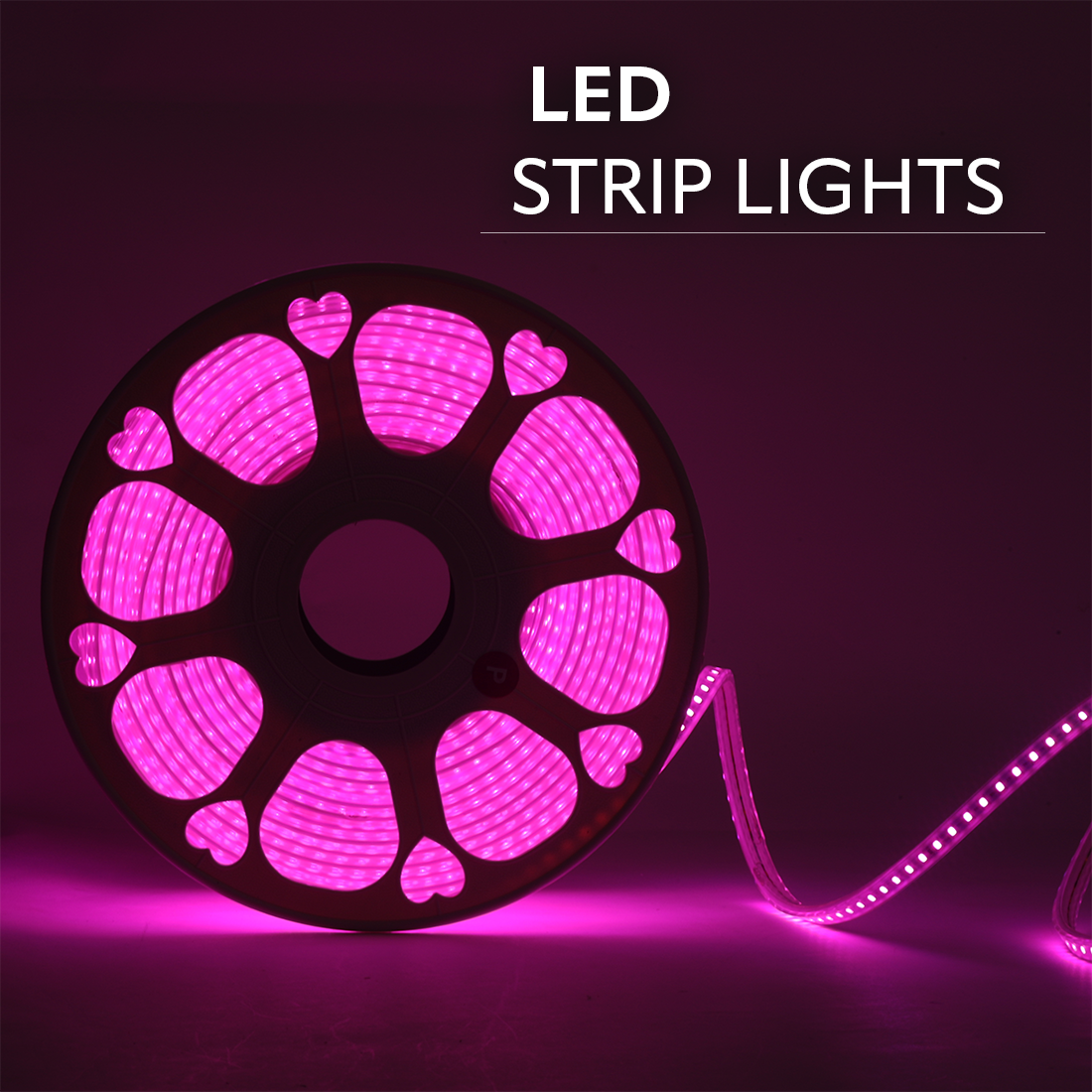 JACKAL 5 Meter LED Rope Light for Decoration with Adapter, Cove Light for Ceiling, Strip Lights for Diwali Decoration, Birthday, Christmas (Pink)