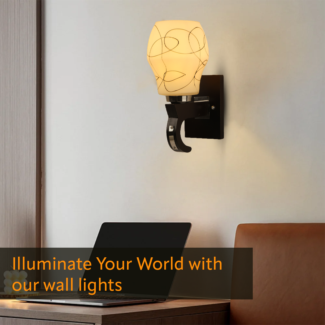 Upside Wooden Wall Lamp with Bulb
