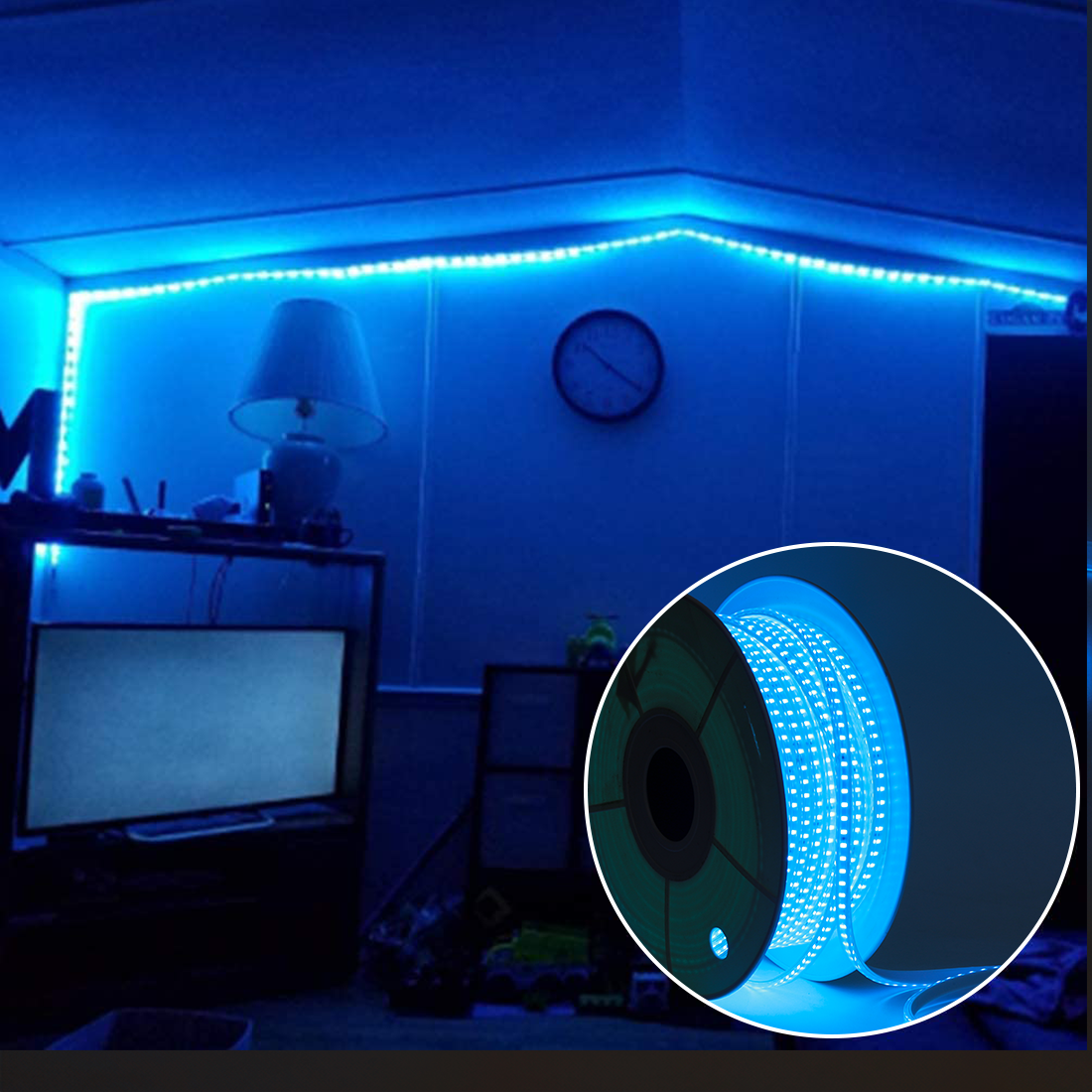 JACKAL 20 Meter LED Rope Light for Decoration with Adapter, Cove Light for Ceiling, Strip Lights for Diwali Decoration, Birthday, Christmas ( Ice Blue)