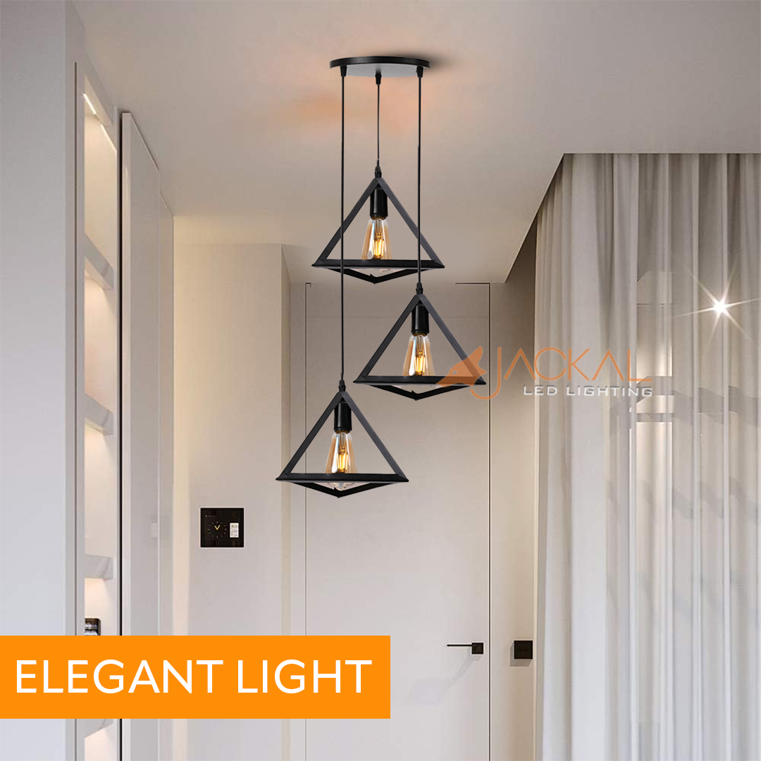 3 Set Vintage Triangle Shape Pendant Light
