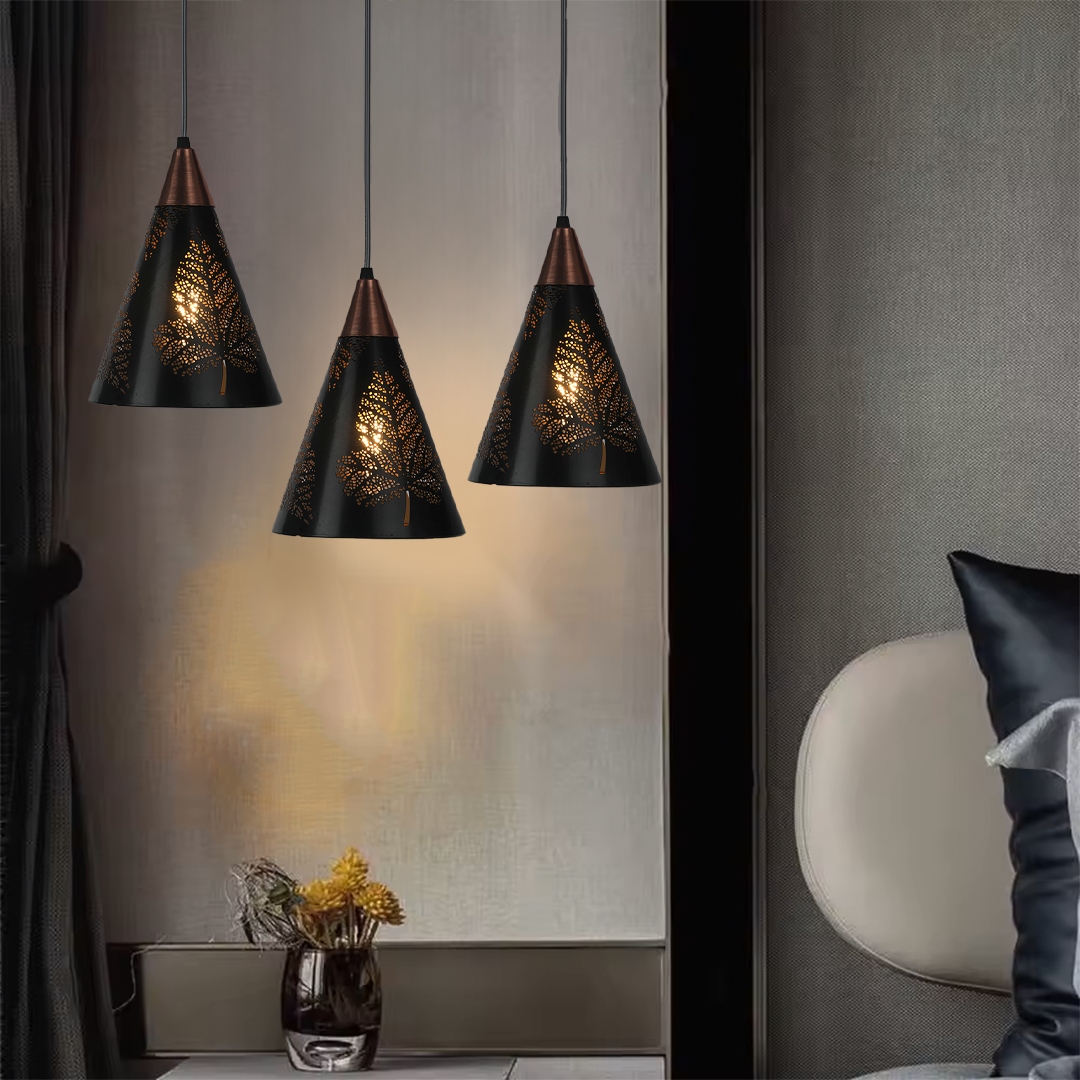 Jackal Leaf Mesh Cone Hanging Light, Pendant Light Hanging Ceiling Light