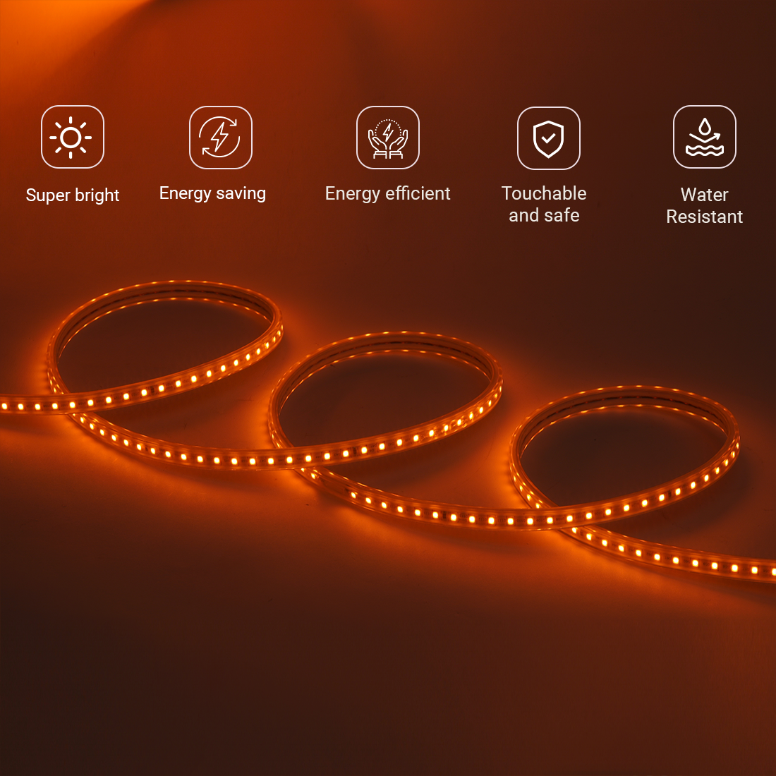 JACKAL 20 Meter LED Rope Light for Decoration with Adapter, Cove Light for Ceiling, Strip Lights for Diwali Decoration, Birthday, Christmas (Amber)