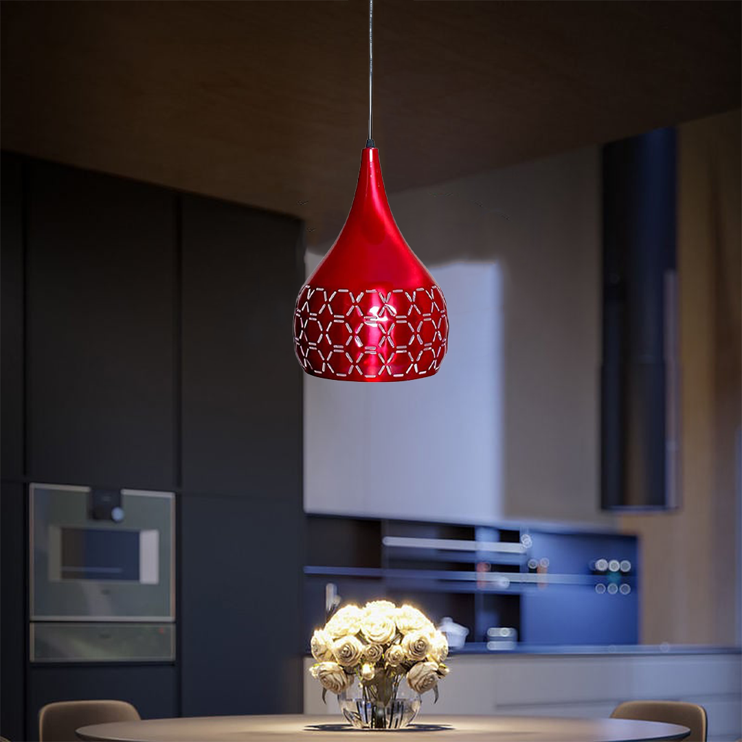 JACKAL Designer Hanging Light Ceiling Pendant Lamp Metal Cutted Modern Pendant Lights Red