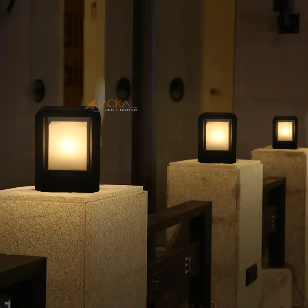 JACKAL Black Led Cubical Light |Outdoor Gate Light Medium
