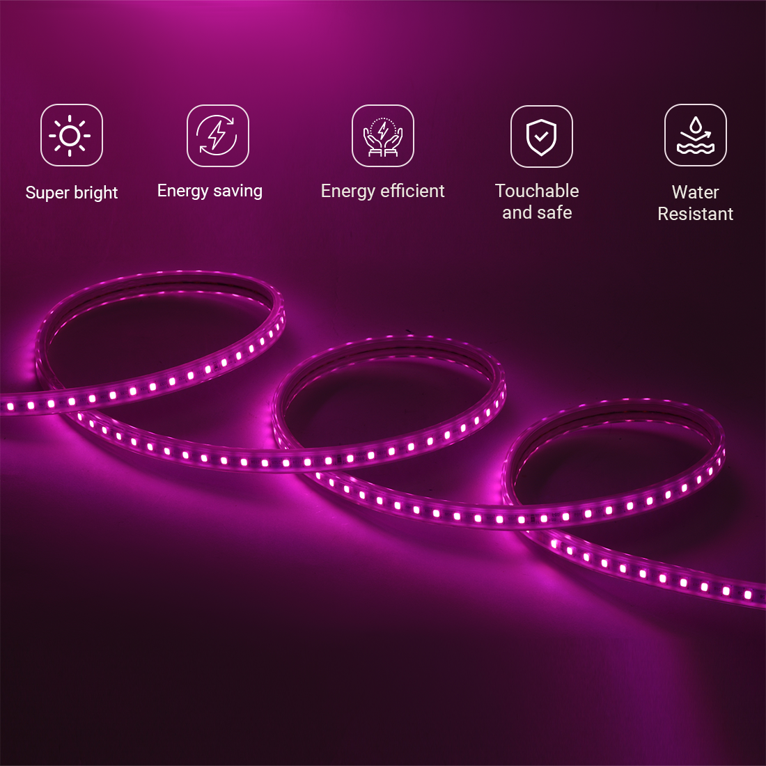 JACKAL 20 Meter LED Rope Light for Decoration with Adapter, Cove Light for Ceiling, Strip Lights for Diwali Decoration, Birthday, Christmas (Pink)