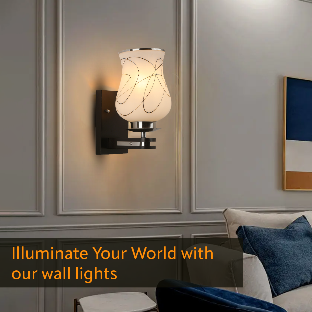 Upside Wooden Wall Lamp with Bulb
