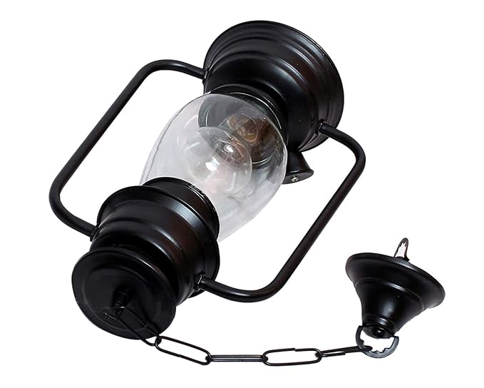 JACKAL® Lantern Hanging Black Lamp with LED Bulb, Hanging Light