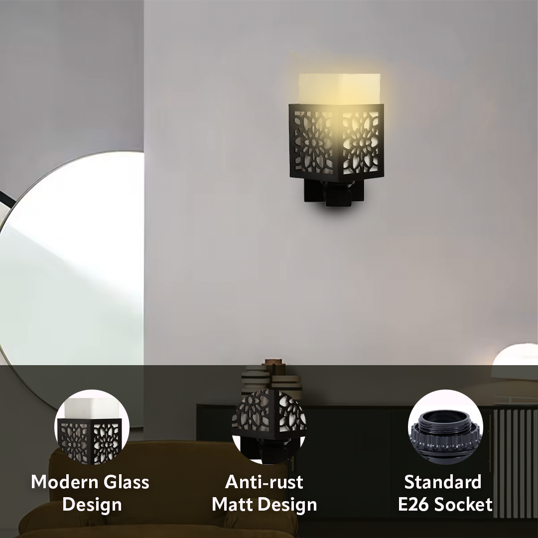 Upside Metal Wall Lamp with Bulb