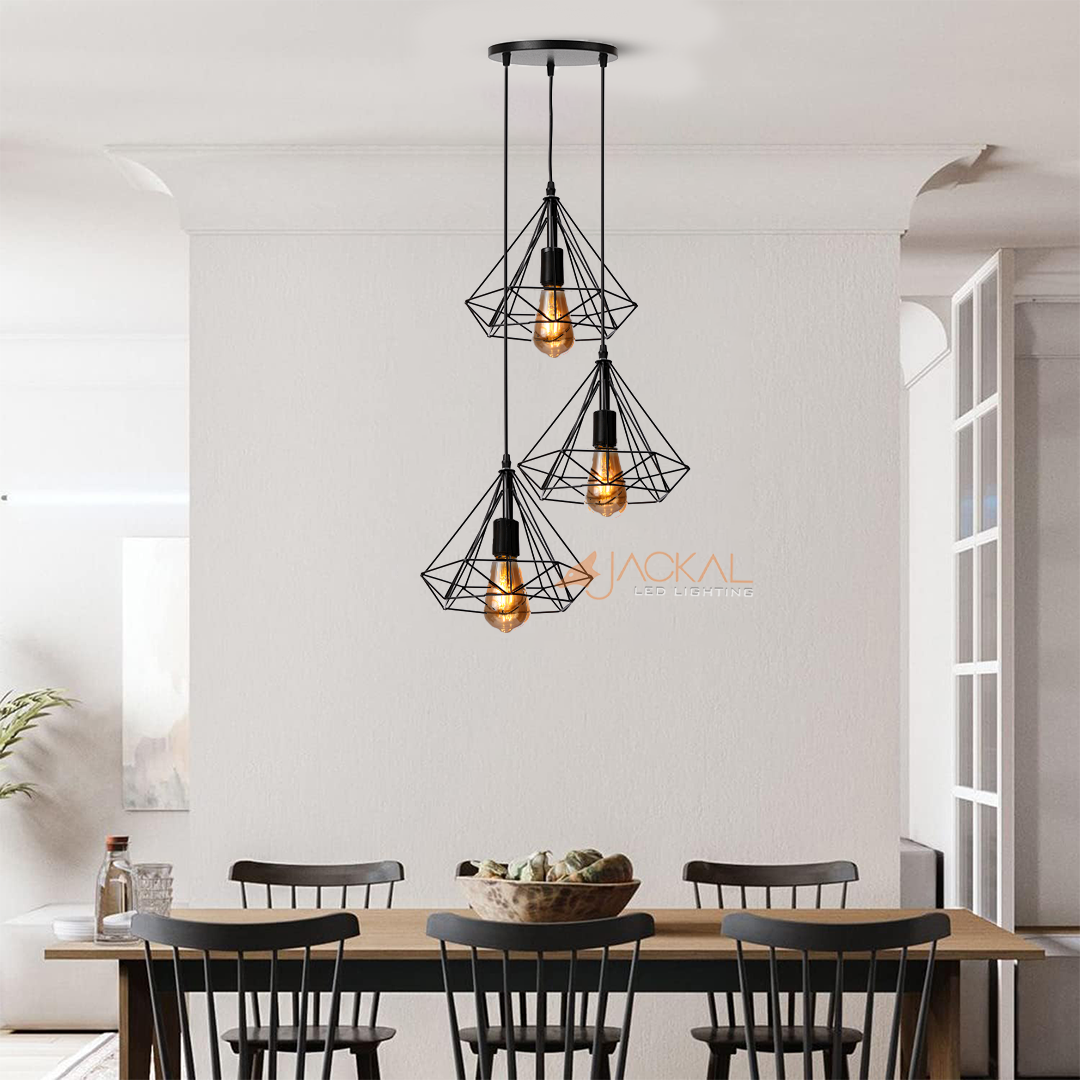 3 Set Diamond Cluster Pendant Light