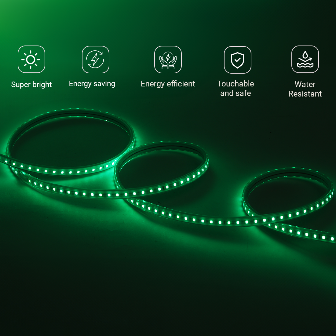 JACKAL 10 Meter LED Rope Light for Decoration with Adapter, Cove Light for Ceiling, Strip Lights for Diwali Decoration, Birthday, Christmas (Green)