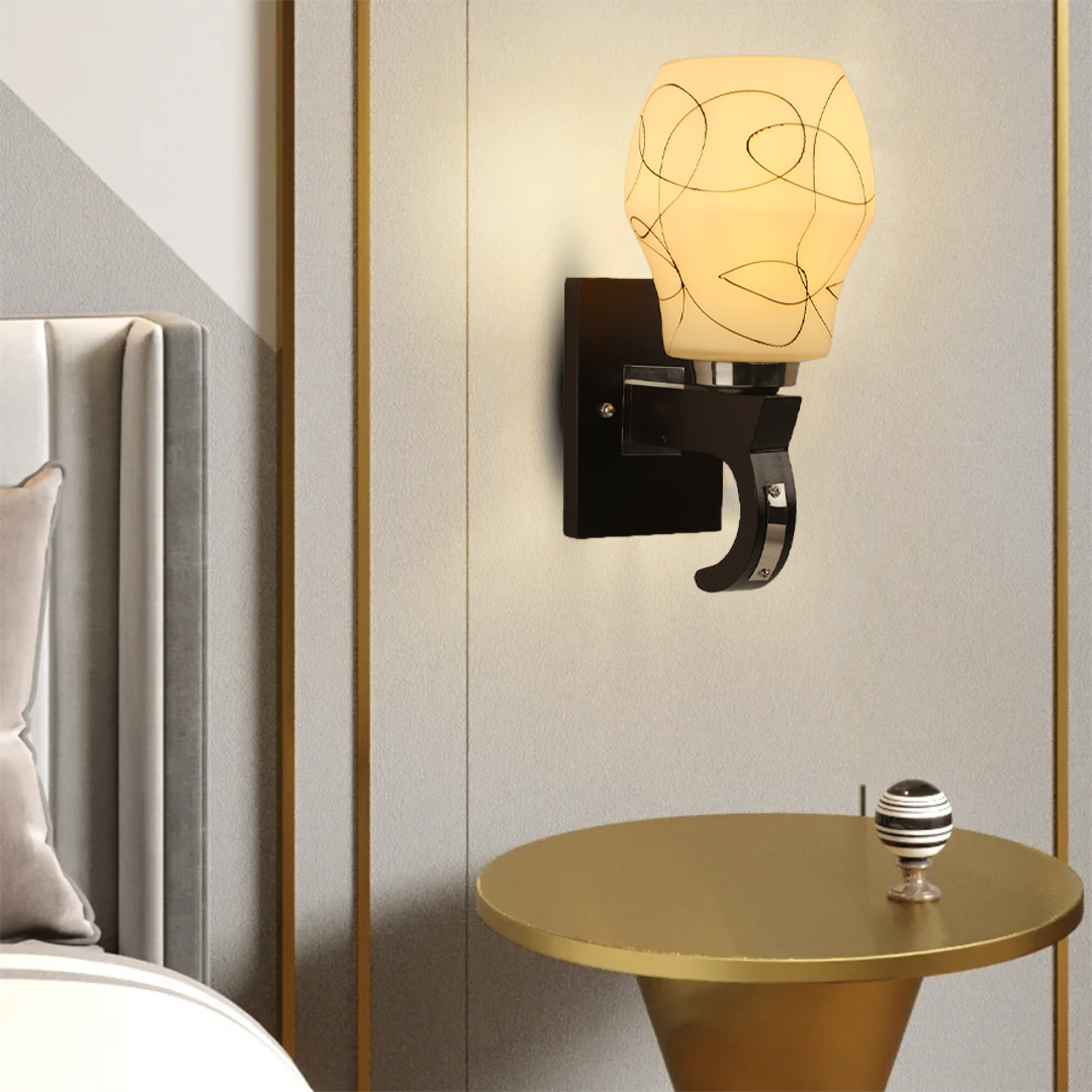 Upside Wooden Wall Lamp with Bulb