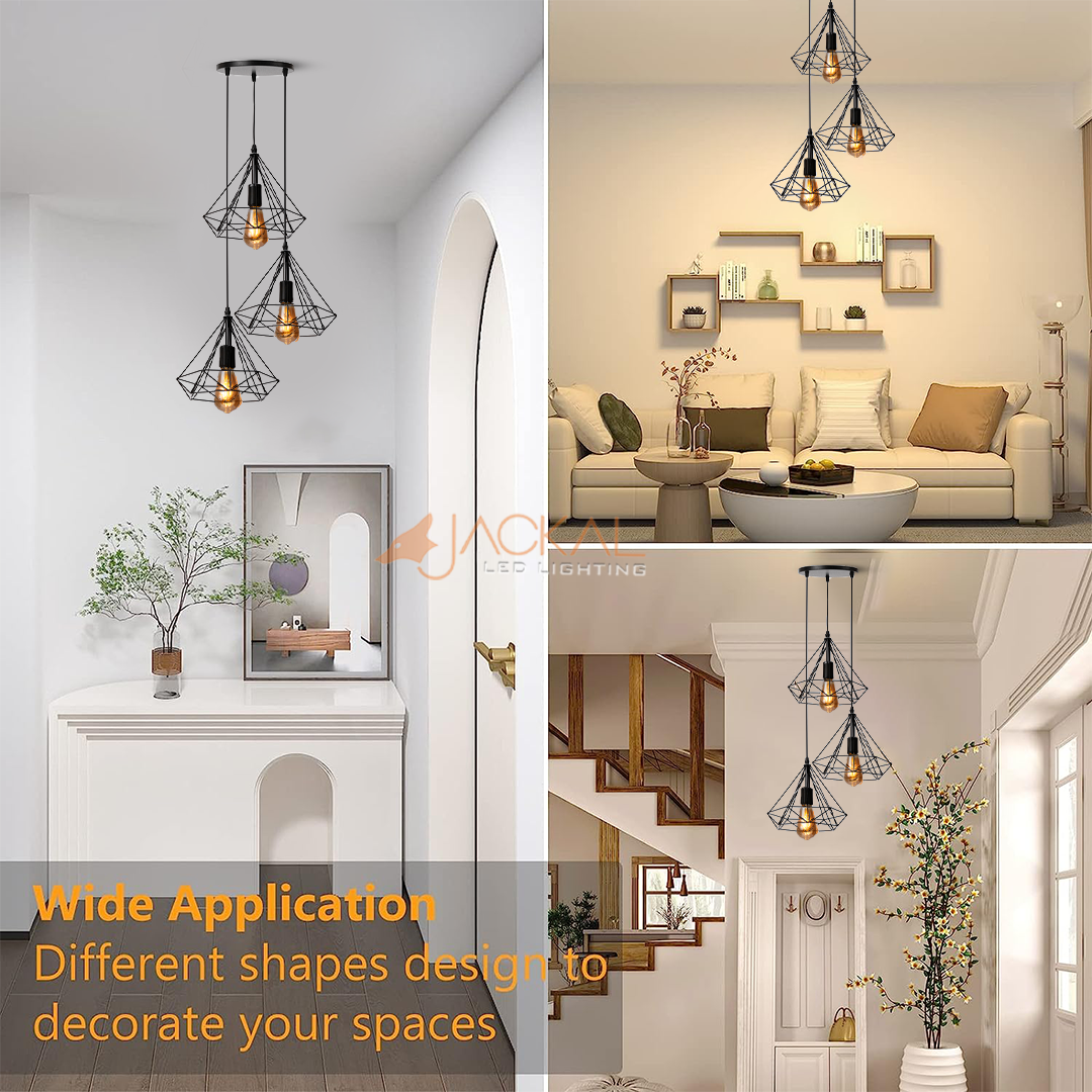 3 Set Diamond Cluster Pendant Light