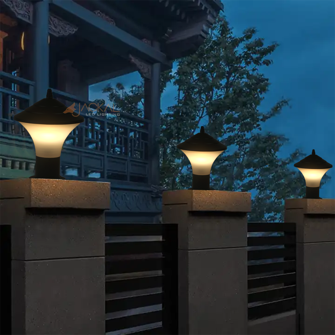 JACKAL® 25W Black Led bollard light |Outdoor Garden Light |Pole Lantern LED Gate Light