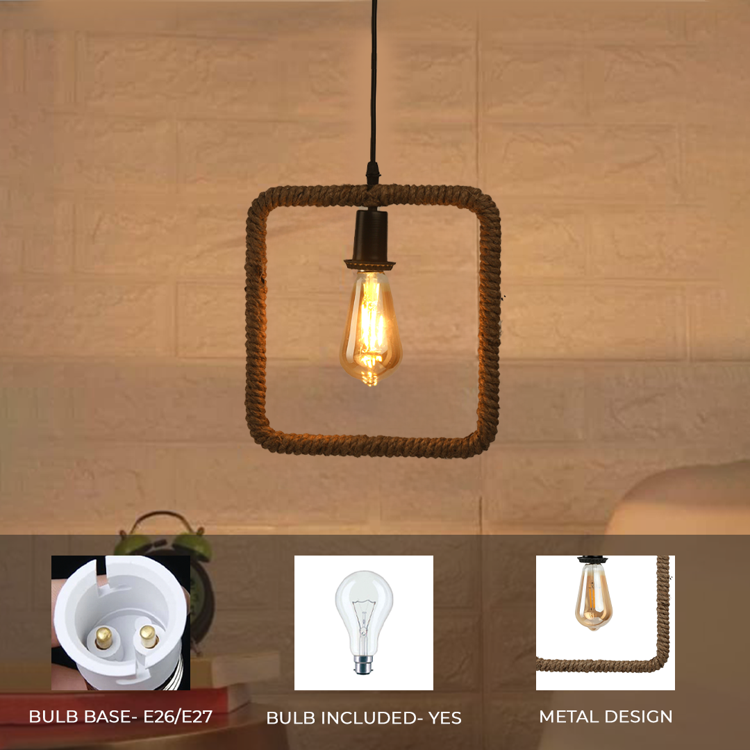 Square Shape Rope Hanging Light