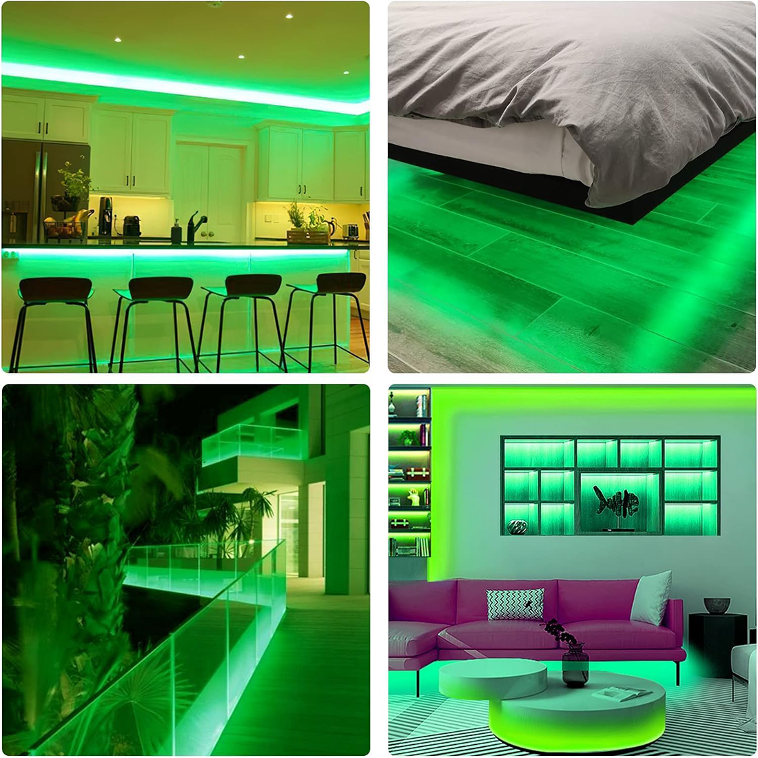 JACKAL 10 Meter LED Rope Light for Decoration with Adapter, Cove Light for Ceiling, Strip Lights for Diwali Decoration, Birthday, Christmas (Green)