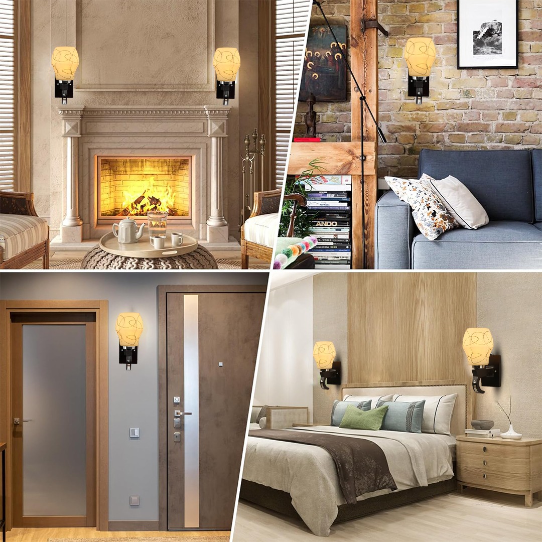 Upside Wooden Wall Lamp with Bulb