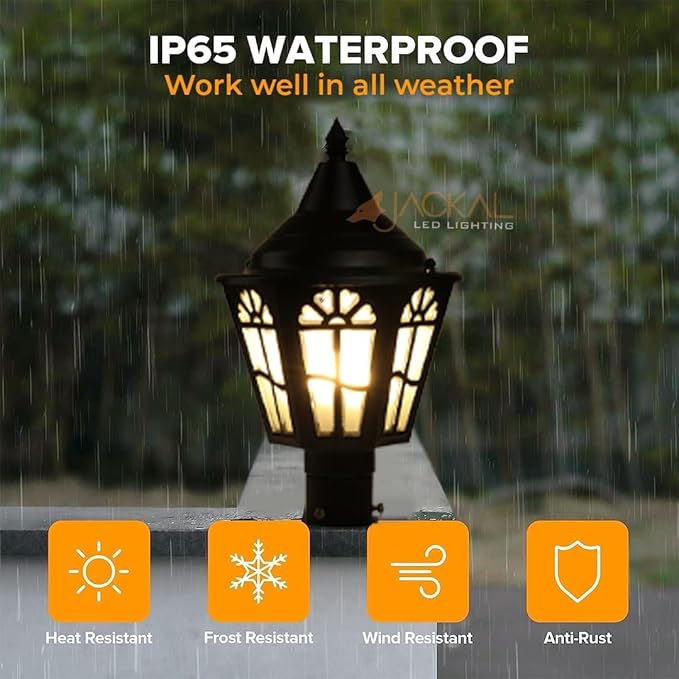 JACKAL® Waterproof Outdoor Gate Light Modern Style Rust Resistance, Garden Pillar Boundary Exterior Lamp Fixture (Bulb Included) Outdoor GATE Light