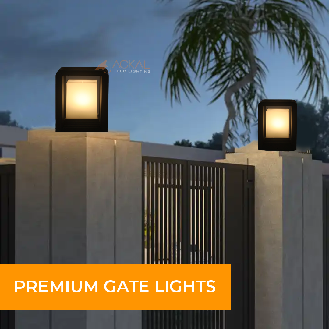 JACKAL Black Led Cubical Light | Outdoor Gate Light Small