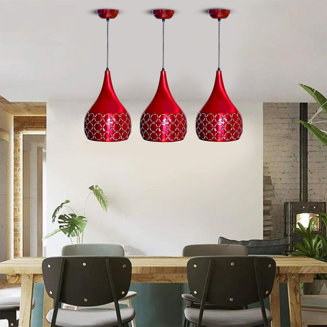 JACKAL Designer Hanging Light Ceiling Pendant Lamp Metal Cutted Modern Pendant Lights Red