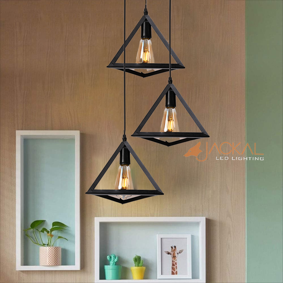 3 Set Vintage Triangle Shape Pendant Light