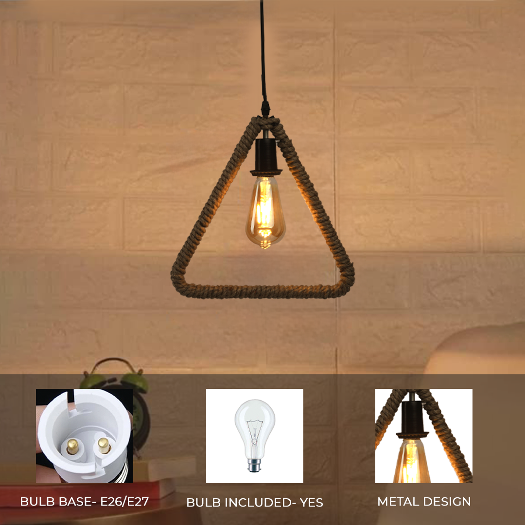 Triangular Shape Rope Hanging Light