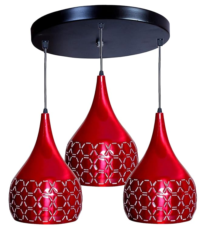 JACKAL Designer Hanging Light Ceiling Pendant Lamp Metal Cutted Modern Pendant Lights Red