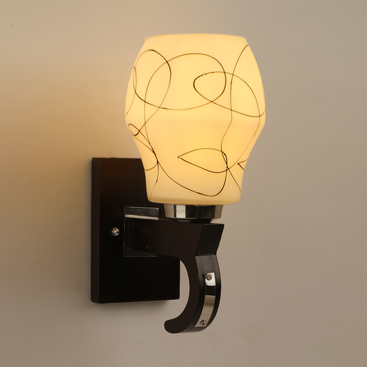 Upside Wooden Wall Lamp with Bulb