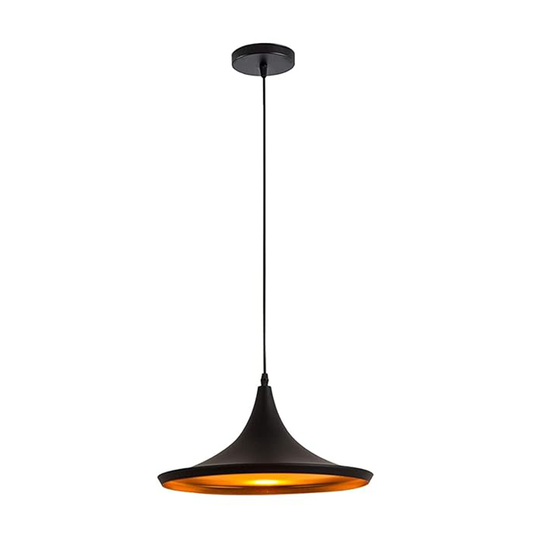 Tulip Shape Hanging Light for Living Room Black Aluminium (10 Inch)