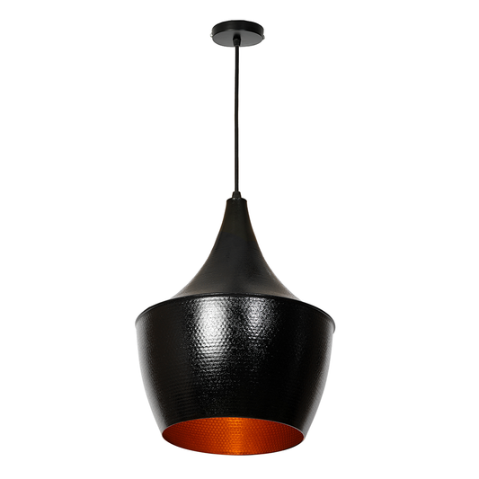 Black Aluminium Metal Baking Finish Hanging Light (10 Inch)