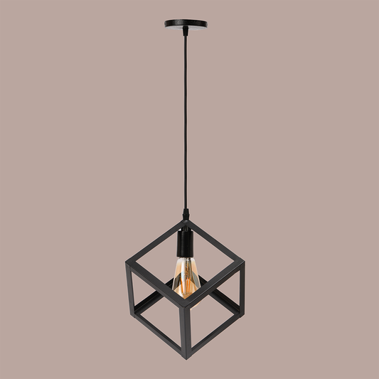 Metal Cube Shape Pendant Light