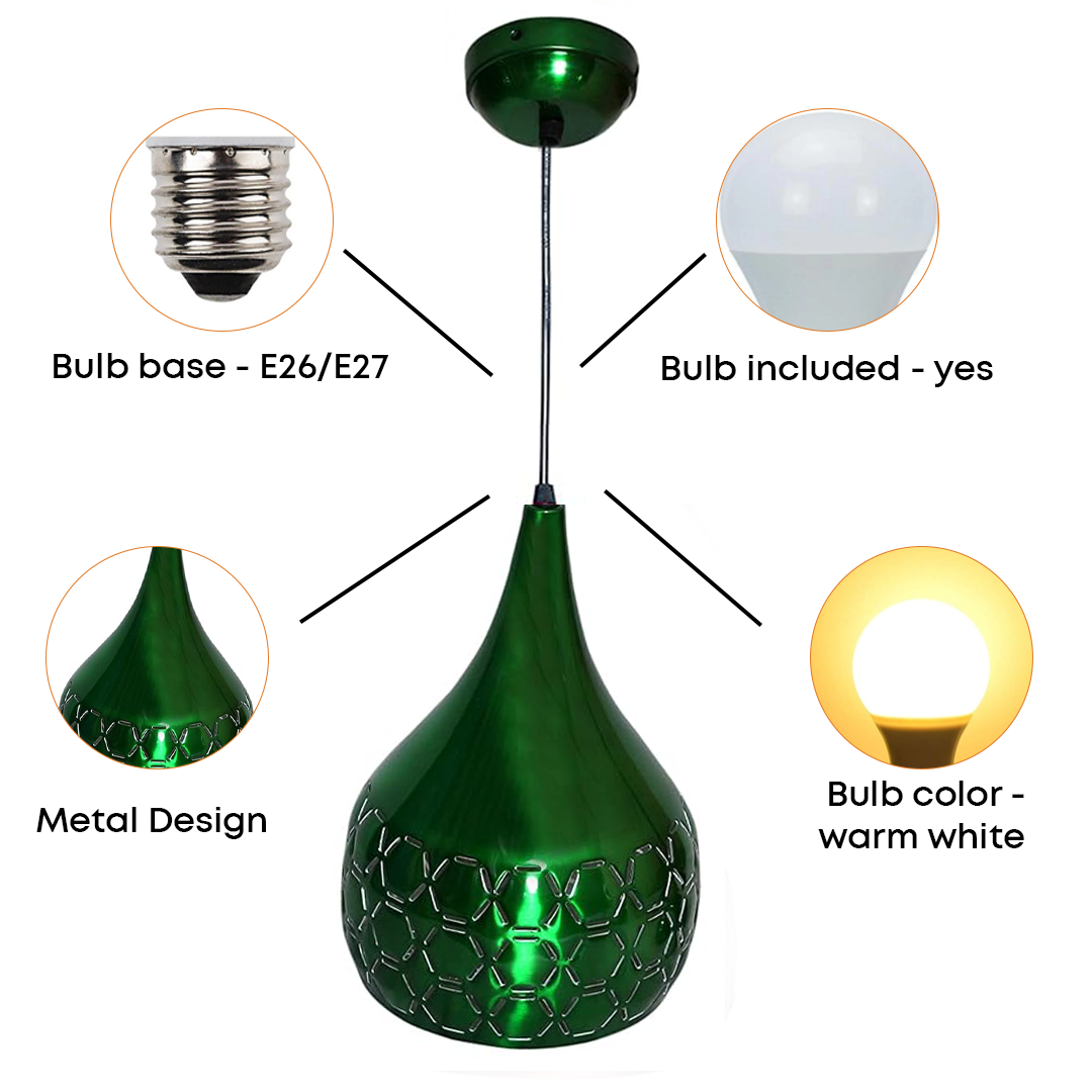 JACKAL Designer Hanging Light Ceiling Pendant Lamp Metal Cutted Modern Pendant Lights Green