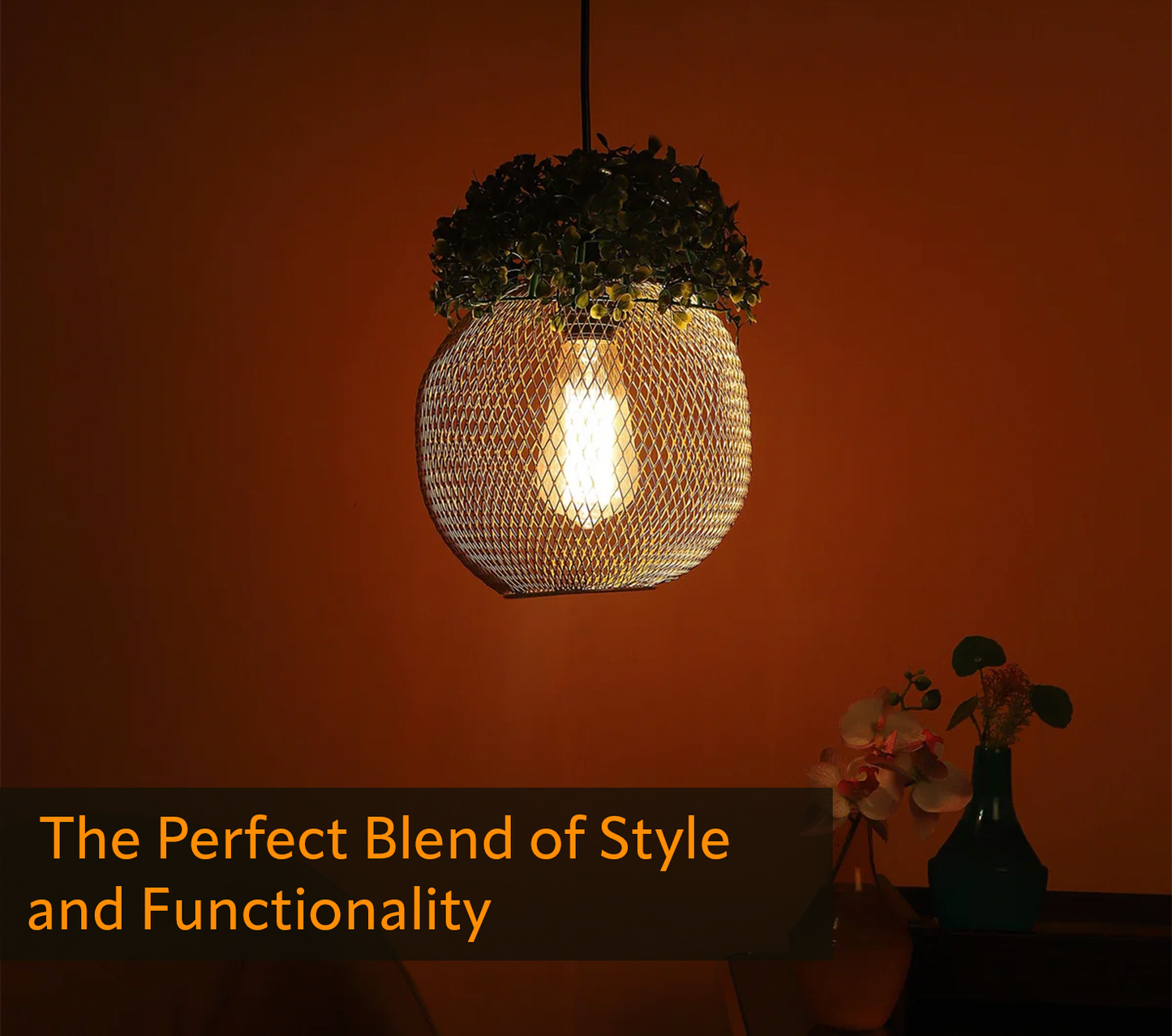 Oval Mesh Hanging Light, Pendant Light Hanging Ceiling Light