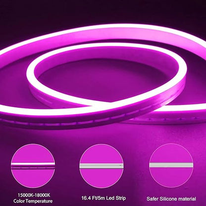 JACKAL 50 Meter Neon Pink Colour Diwali Outdoor/Indoor Flexible LED Rope Light