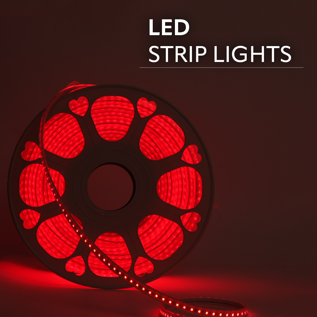 JACKAL 50 Meter LED Rope Light for Decoration with Adapter, Cove Light for Ceiling, Strip Lights for Diwali Decoration, Birthday, Christmas (Red)