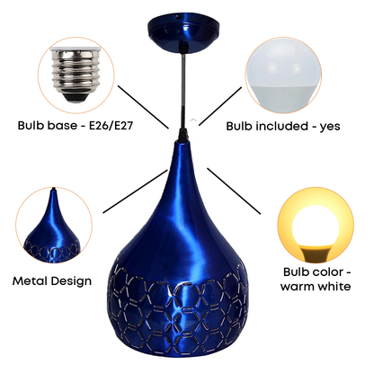 JACKAL Designer Hanging Light Ceiling Pendant Lamp Metal Cutted Modern Pendant Lights Blue