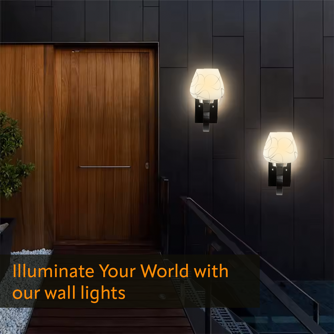 Upside Wooden Wall Lamp with Bulb