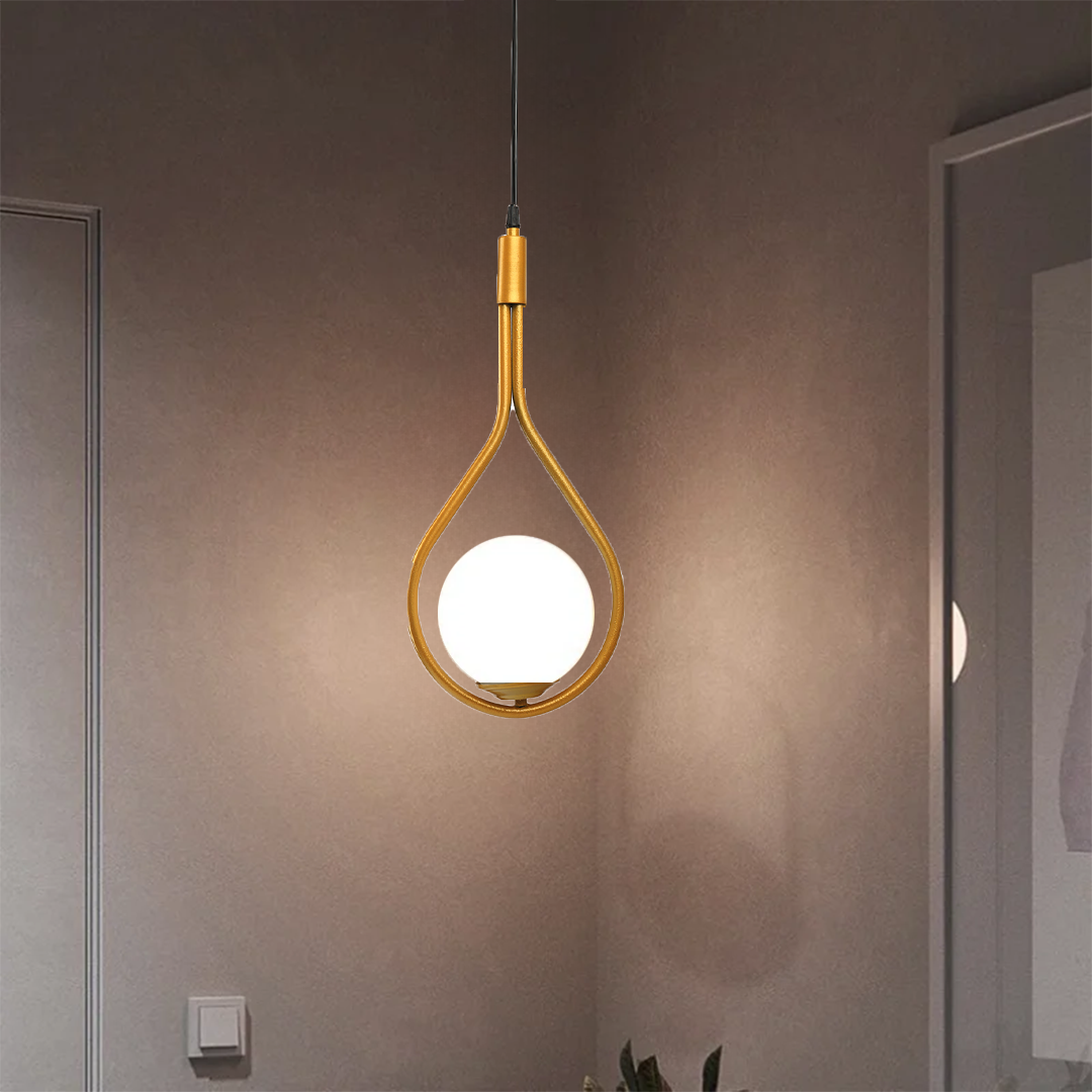 Frosted Glass Downside Wall Lamp with Bulb