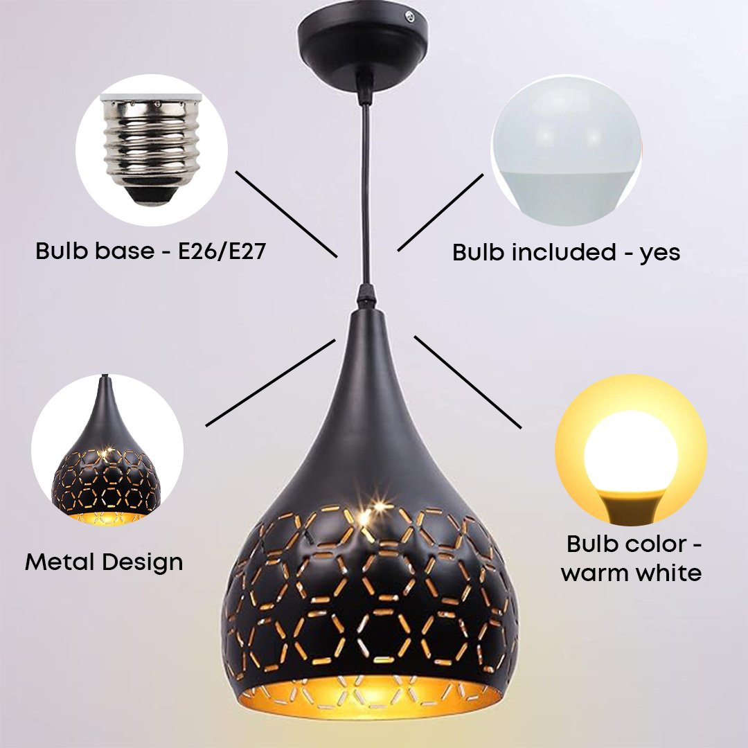 JACKAL Designer Hanging Light Ceiling Pendant Lamp Metal Cutted Modern Pendant Lights Black