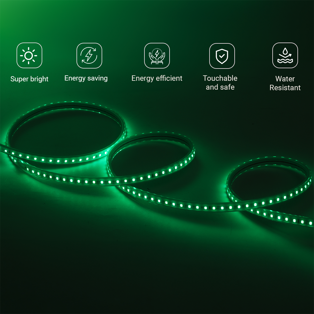 JACKAL 50 Meter LED Rope Light for Decoration with Adapter, Cove Light for Ceiling, Strip Lights for Diwali Decoration, Birthday, Christmas (Green)