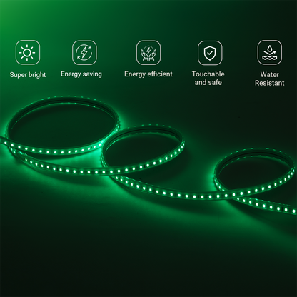 JACKAL 50 Meter LED Rope Light for Decoration with Adapter, Cove Light for Ceiling, Strip Lights for Diwali Decoration, Birthday, Christmas (Green)