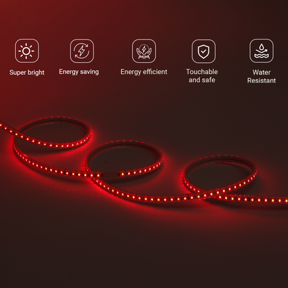 JACKAL 10 Meter LED Rope Light for Decoration with Adapter, Cove Light for Ceiling, Strip Lights for Diwali Decoration, Birthday, Christmas (Red)